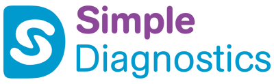 Simple Diagnostics Logo - PANTONE 801C & 258C - TWO LINES